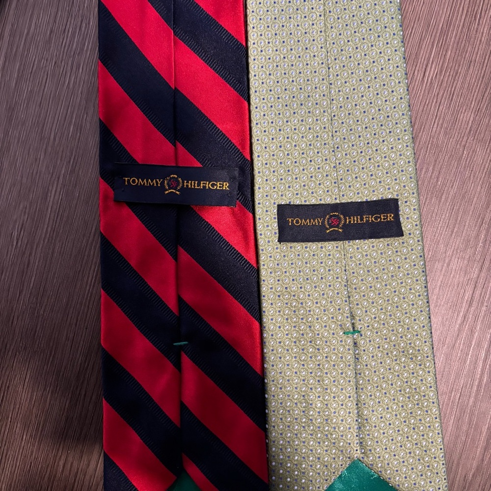 Tommy Hilfiger Red and Black Tie Classic Silk Accessory